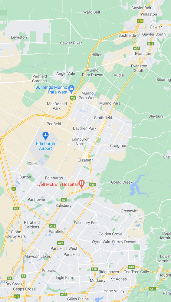 Map of Northern Suburbs, Adelaide